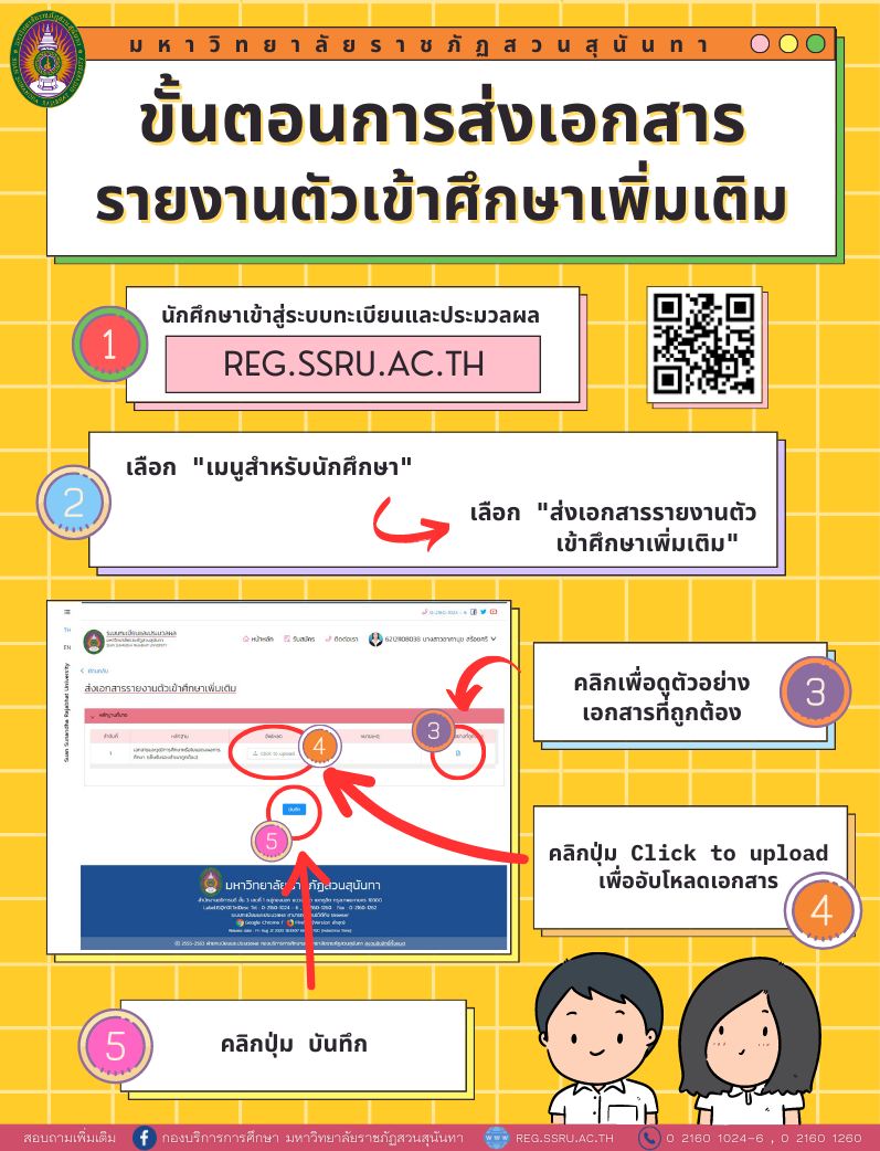 ขั้นตอนการส่งเอกสารรายงานตัวเข้าศึกษาเพิ่มเติม