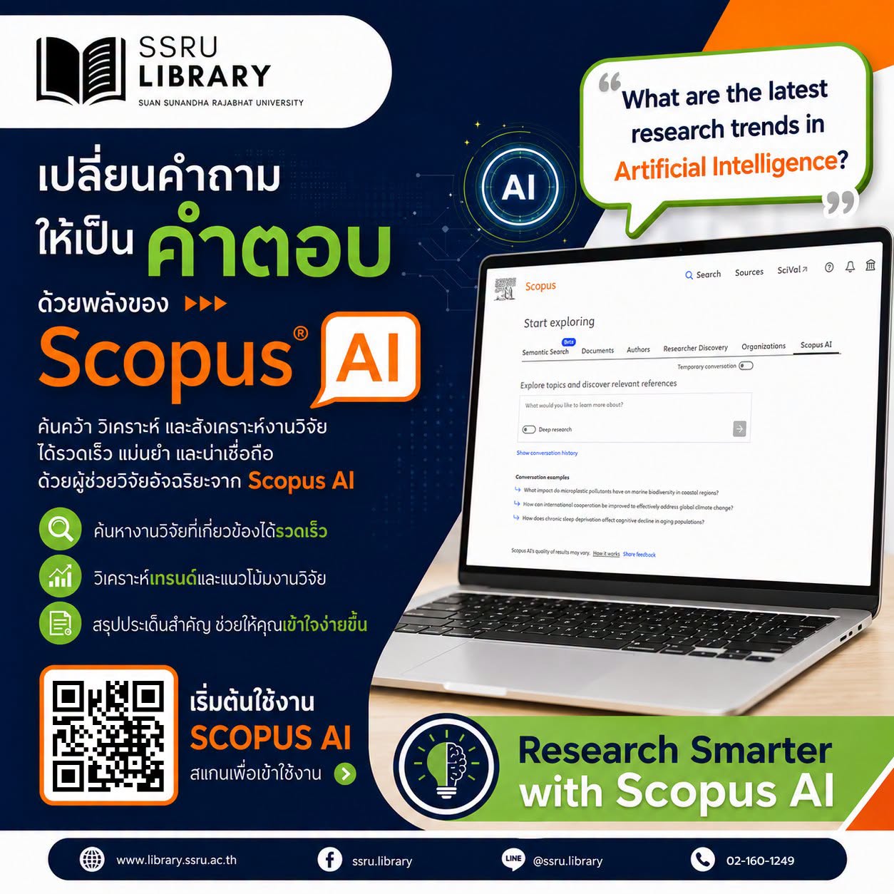 ค้นคว้างานวิจัยได้ง่ายขึ้น ด้วย Scopus AI ค้นคว้างานวิจัยได้ง่ายขึ้น ด้วย Scopus AI
